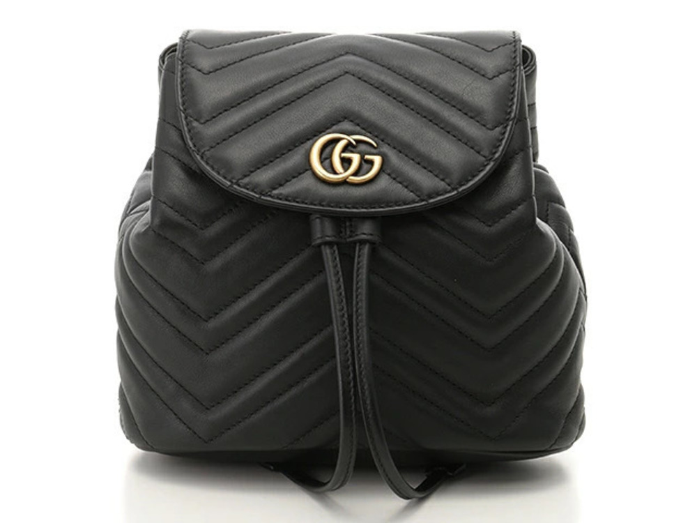 Gucci Bag Backpack GG Marmont Black Leather